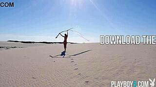 Belgium Playboy Model Miluniel Louis Strips Outdoor Ass Play