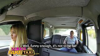 Female Fake Taxi: Tattooed Hunk Unloads Big Cumshot in Driver’s Mouth!