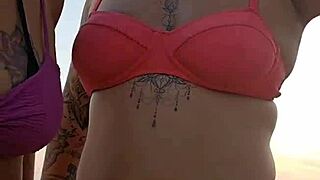 African Mature Milf Flashing Big Ass on Beach