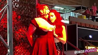 Fat girl gets hot wax on stage