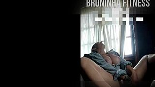 Brazilian brunette masturbates wet pussy in full porn video