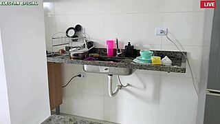 Hired Brazilian Latina employee lets me choose her clothes, showing off her tasty ass in voyeur fetish.