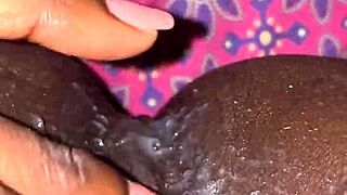 Intriguing Contrast: Ebony Slut's Squirting Creampie by BBC Amateur