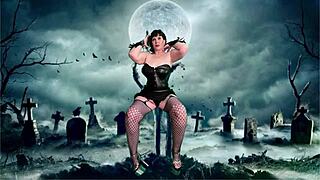 granny carmen cums hard with solo vibrator play.