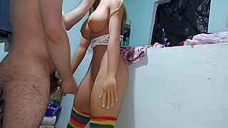 Experienced Girlfriend Sucks Cock with Natural Tits in Homemade Video