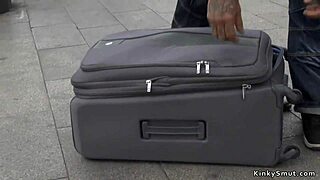 Petite Spanish slut gets dominated in wild public fetish play.