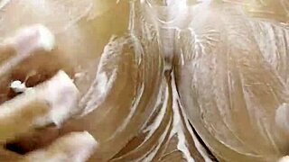 Monika Fox Strips Naked at Home, Smears Cream on Her Big Tits and Butt in a Bold Display