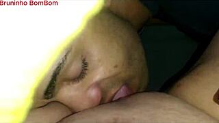 Enjoying intimate moments with curvy Brazilian beauty