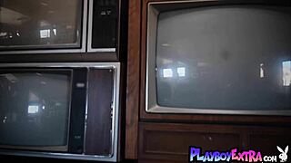 Petite newcomer Noel Leon strips naked, showing her big boobs and pussy for the camera!