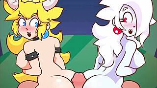 Bowsette And Boosette Enjoy Hard Cocks In Group Sex