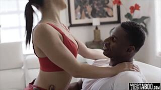 Cute brunette teen wants to try a huge bbc