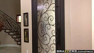 In Brazzers, Kortney Kane in uniform teases Keiran Lee with big tits and stockings