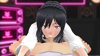 mmd girl giving intense blowjob