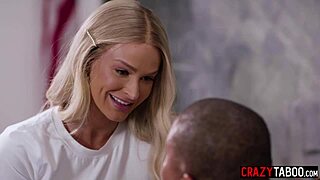 naughty petite blonde student fucks big black cock teacher