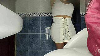 Enormous BBW ass caught peeing in public bathroom, oh my!