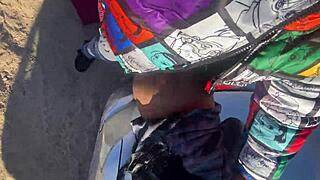 Quick encounter before class in the car.