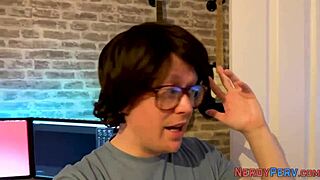 newbie slut tricked into giving blowjob to nerd in reality scene