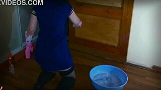 naive mature maid in stockings!