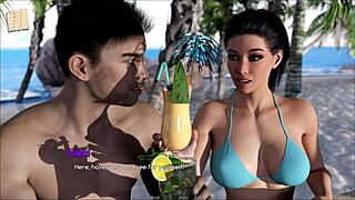 Watch this cute curvy girl in a sexy outfit in 3D porn