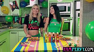 Stepsisters hot sauce challenge ends in threesome