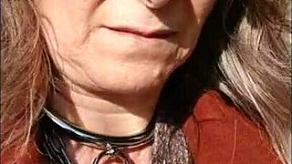 public humiliation of milf slave flashing in city streets