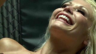 Major and Monique Alexander, blonde slut with shaved vagina, gets pounded by hard cock at gym