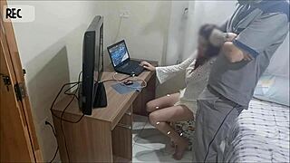 Naughty Housewife In Uniform Gets Blowjob And Cum On Ass From Depraved Redhead Pornstar