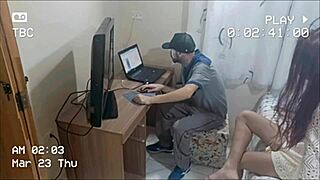 Naughty Housewife In Uniform Gets Blowjob And Cum On Ass From Depraved Redhead Pornstar