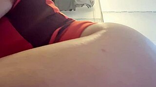 Hot girl shakes her ass in panties.