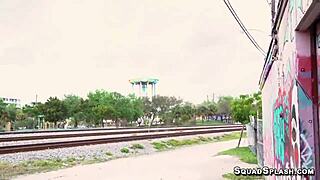 Hairy slut Riley Jean on huge dick!