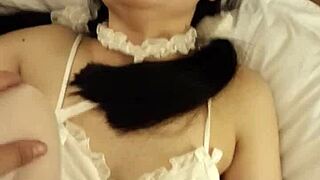 Hey, your big rod fits perfect in my silky stockings!