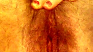 rubbing my hairy pussy again!