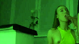 Blonde teen 18+ sucks massive cock in amateur clip