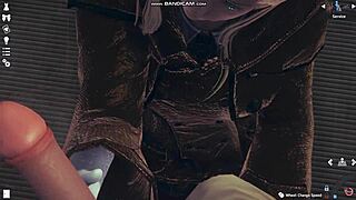 Honey Select 2 videogame features blonde in white lingerie getting whipped and fucked.