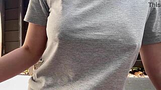 italian big tits smoking outdoor