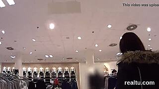 Charming Czech kitten teased in mall and penetrated POV