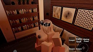 roblox character gets intense blowjob leading to cumshot