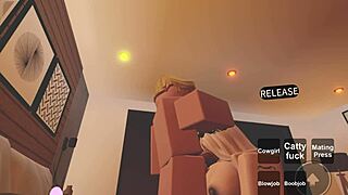 roblox character gets intense blowjob leading to cumshot