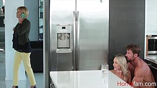 Stepfamily secret: teen seduces father-in-law with her pussy