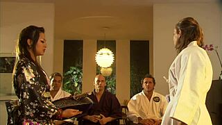 gianna lynn gives pleasure to a samurai with her heels and big cock