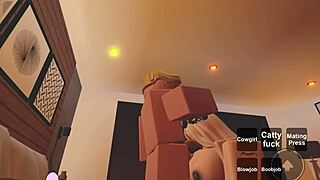 roblox character gets intense blowjob leading to cumshot