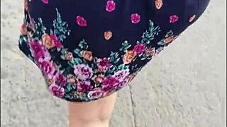 Stalking curvy mature in skirt on Lima streets