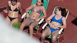 Neighbors Sunbathing on Terrace Part 2