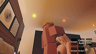 roblox character gets intense blowjob leading to cumshot