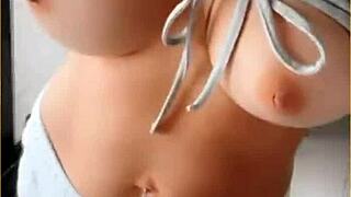 Wifey stuns with perfect tits flashing in homemade clip!