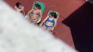 Neighbors Sunbathing on Terrace Part 2