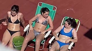 Neighbors Sunbathing on Terrace Part 2