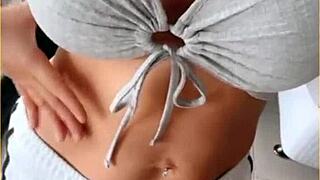 Wifey stuns with perfect tits flashing in homemade clip!