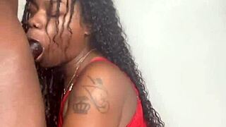 Stepbrother gets big black cock sucked by keisha minaj cumshot