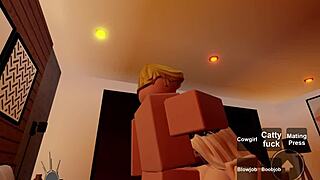 roblox character gets intense blowjob leading to cumshot